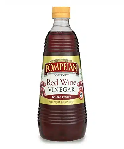 Pompeian Gourmet Red Wine Vinegar, Perfect for Salad Dressings, Marinades & Sauces, Naturally Gluten Free, Ounce