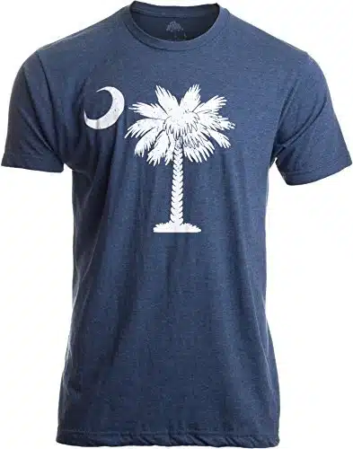 South Carolina Flag  Palmetto Moon Carolinian SC Charleston Men Women T Shirt (Adult,L)