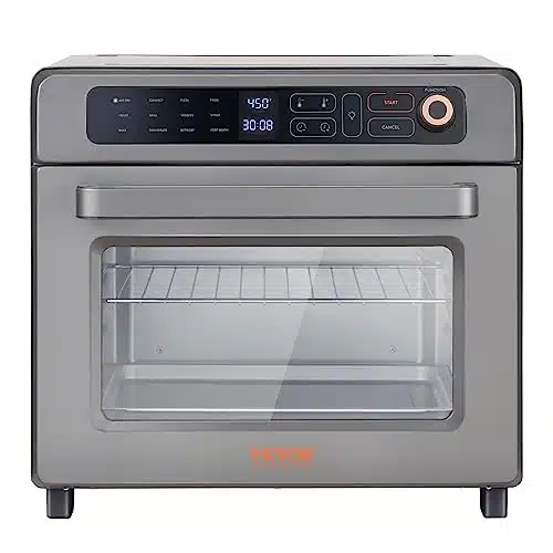 VEVOR IN Air Fryer Toaster Oven, L Convection Oven,  Stainless Steel Toaster Ovens Countertop Combo with Grill, Pizza Pan, Gloves, Slices Toast, inch Pizza, Home and Commercial Use